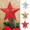 Ponteira De Estrela Enfeite Natal Com Glitter 15 Cm