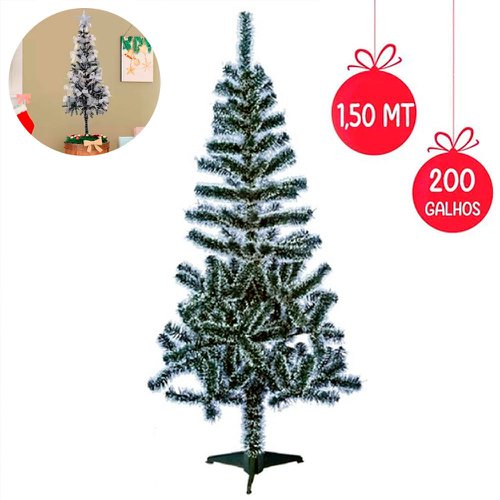 Árvore De Natal Nevada 150 Cm Com 200 Galhos Grande