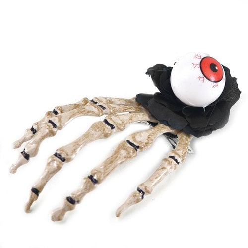 Presilha Cabelo Halloween Mão Esqueleto Acessório Fantasia
