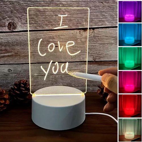 Luminária 3D Para Escrever Com LED Branco + Caneta