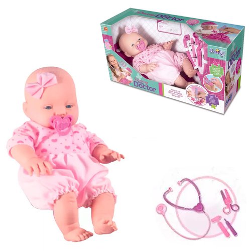Boneca Duany 31 Cm Baby Doctor C/ Acessórios Médicos Brinquedo