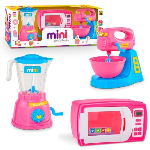 Mini Confeitaria Batedeira Microondas Liquidificador Brinquedo