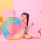 Boia Arco Íris Com Glitter Inflável Infantil Redonda 60 Cm Colorida