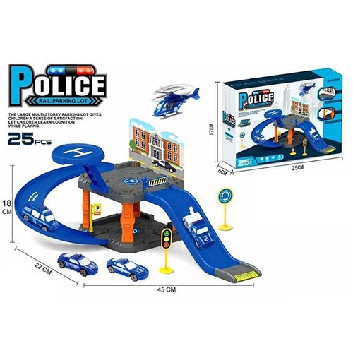 Estacionamento Estação Policial De Brinquedo Com 25 Peças