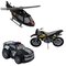 Conjunto De Brinquedo Helicóptero Moto E Carro De Polícia