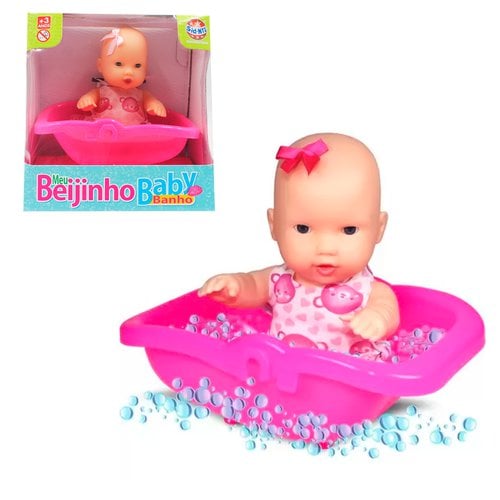 Boneca Meu Beijinho Baby Banho Com Banheiro Sid-nyl
