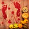 Cartela Adesivo Pés Com Sangue Enfeite Decorativo Halloween
