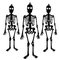 Enfeite Esqueleto 15cm Com 4 Peças Preto Decoração Halloween