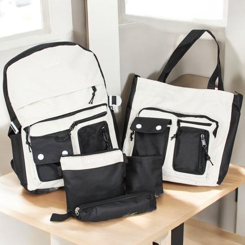 Kit Mochila Sacola Estojo E Necessaire 5 Peças Feminino