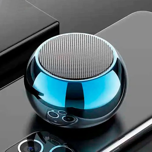 Mini Caixa De Som Redonda Portátil Bluetooth Espelhada Fosca