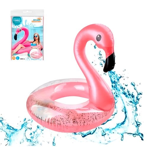 Boia Circular De Flamingo 58cm Com Glitter Infantil