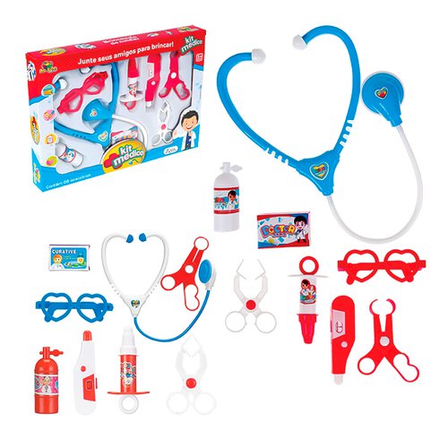 Kit Médico Infantil Com 8 Acessórios Faz De Conta