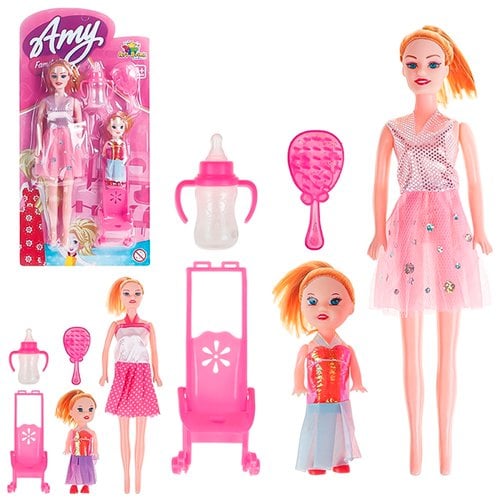 Boneca Amy Family Com 3 Acessórios Brinquedo Infantil