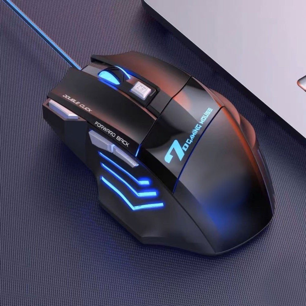 Mouse Gamer X7 Led RGB 2400dpi Ergonômico Preto - Feira Da Madrugada SP