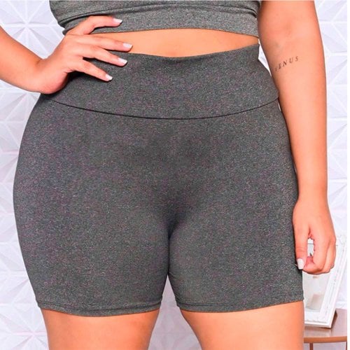 Shorts Feminino Esportivo Pluz Size Legging Fitness Suplex