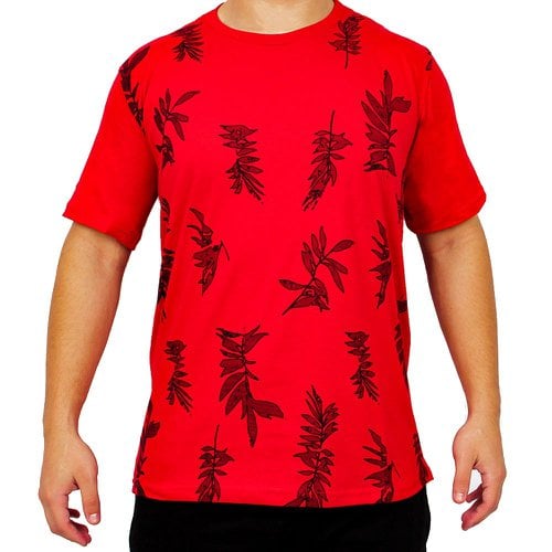 Camiseta Masculina Estampada Casual Floral Básica