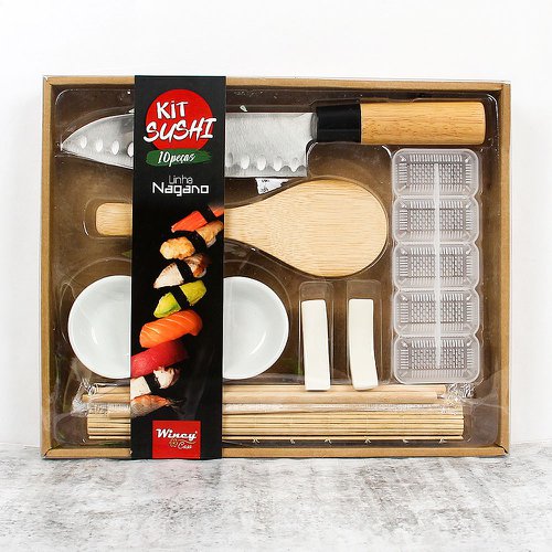 Conjunto Oriental Kit Sushi Completo 10 Peças Bambu