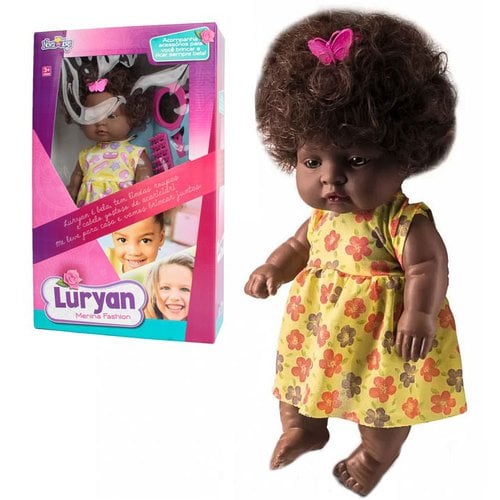 Boneca Luryan Menina Fashion Negra Brinquedo Infantil