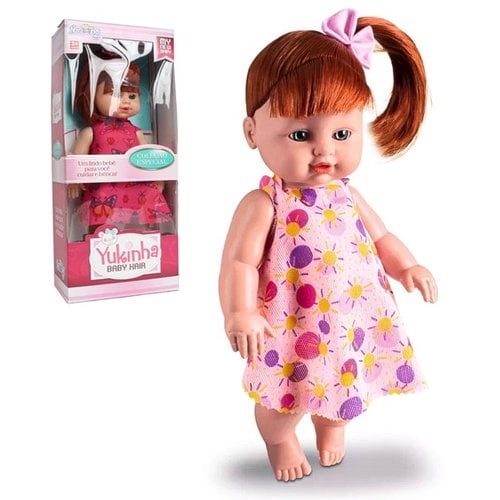 Boneca Yukinha Baby Hair Ruiva Brinquedo Infantil