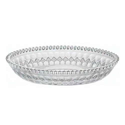 Petisqueira Oval De Cristal Texturizada Queen