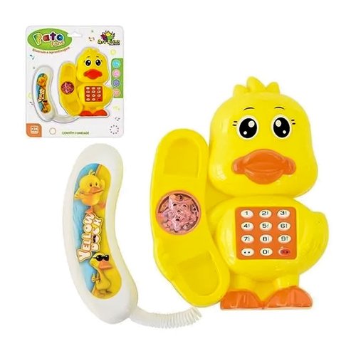 Telefone Infantil Patinho Com Luz E Som Brinquedo