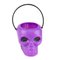 Balde Roxo De Halloween Mini Caveira 7,5cm Com Alça