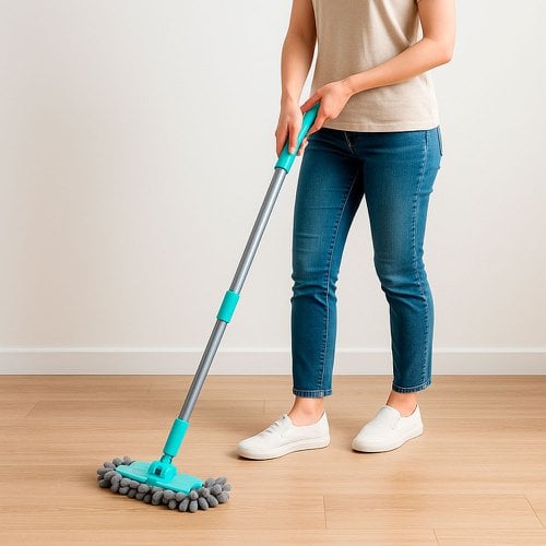Esfregão Mop Triangular Chenile Retrátil Cabo 90cm