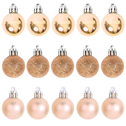 Kit 15 Bolas De Natal Decorativa Enfeite 3cm Champanhe