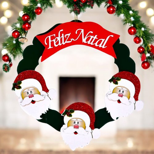 Enfeite Guirlanda Decorativa Feliz Natal Noel 25cm