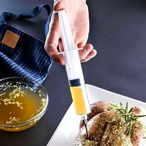 Seringa Para Injetar Temperos Cozinha 2 Peças 60ml