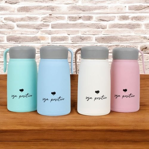 Garrafa De Vidro Revestida Positive Com Proteção 350ml
