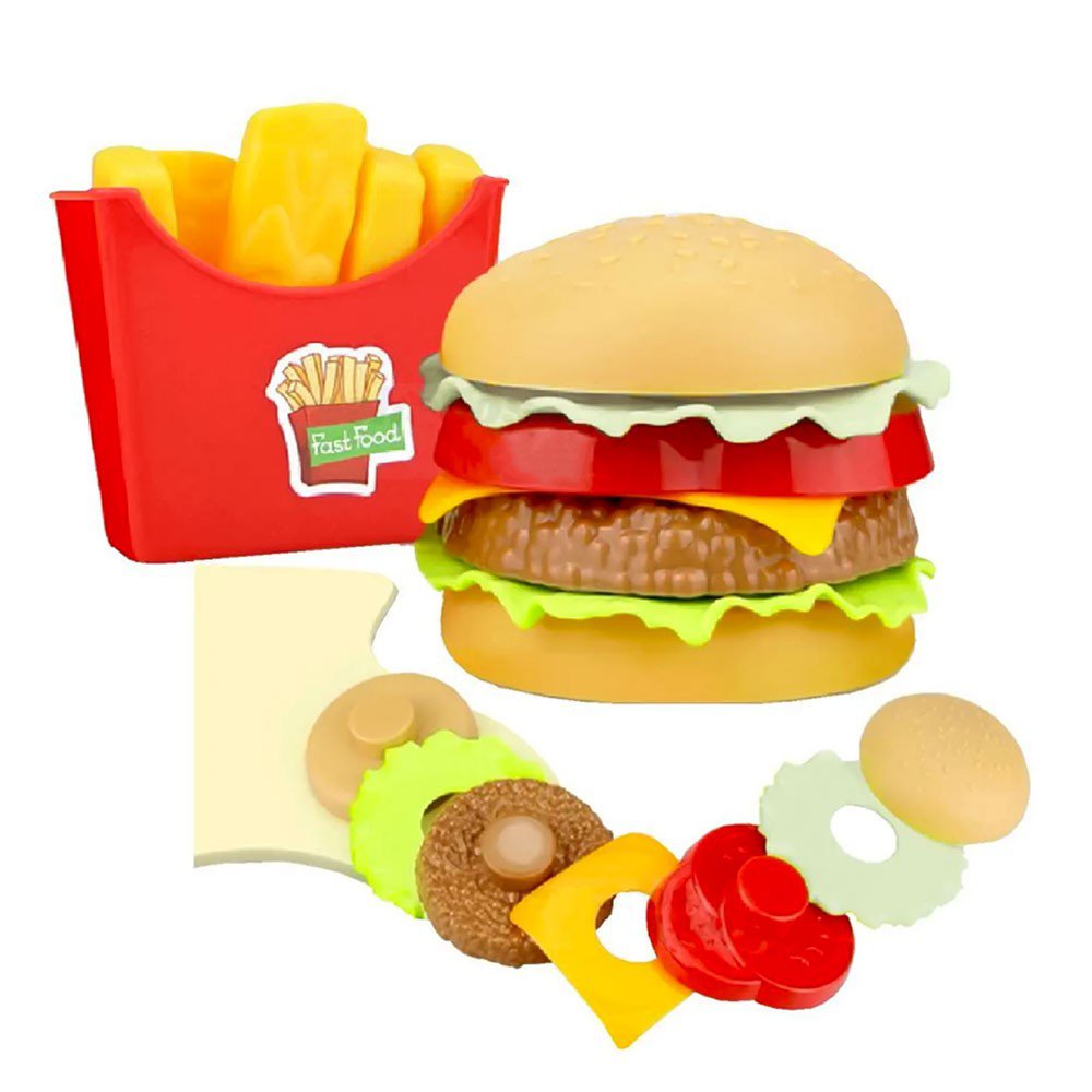 Brinquedo Kit Infantil Combo Burguer Comidinhas 16 Peças