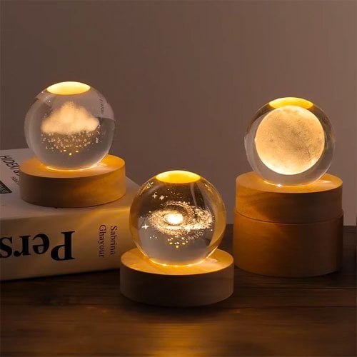 Luminária Globo De Led Decorativo Vidro Com Cabo USB 6x8 CM