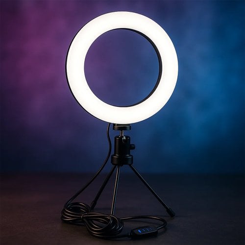 Ring Light De Led 6 Polegadas USB Com Três Cores Ajustáveis