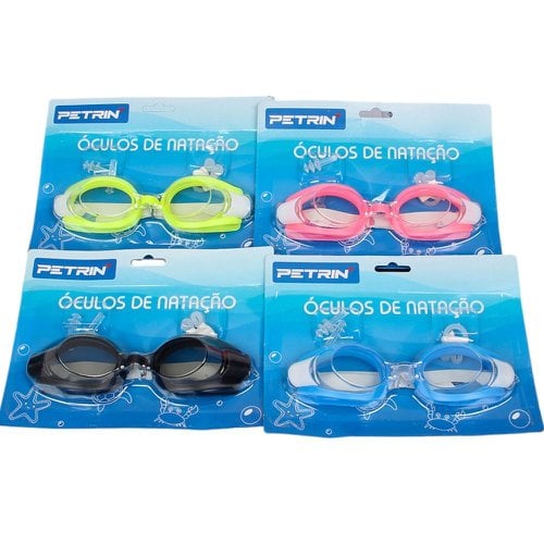 Kit 4 Óculos De Natação Ajustável Com Protetores Auriculares E Nasal
