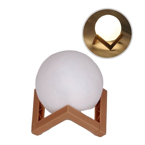 Kit 3 Luminárias Lua 7cm Para Decoração De Ambiente Com Suporte