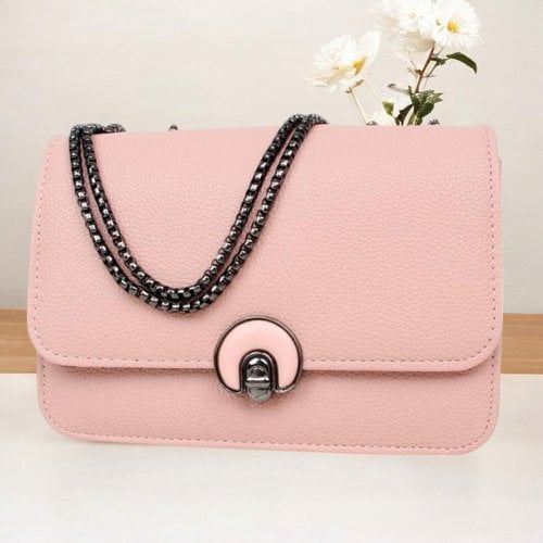 Bolsa Transversal Feminina De Luxo Com Alça De Correntes