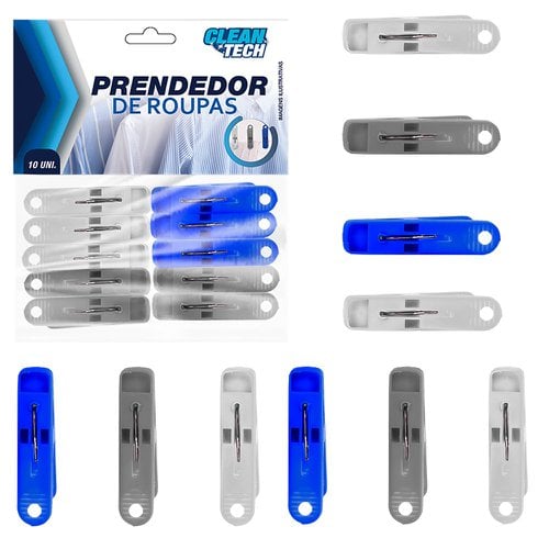 Kit Prendedor De Roupas Coloridos Com 10 Unidades