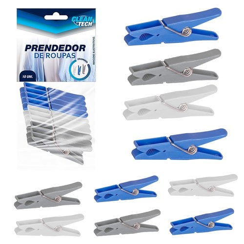 Kit Prendedor De Roupas Coloridos 10 Unidades Lavanderia