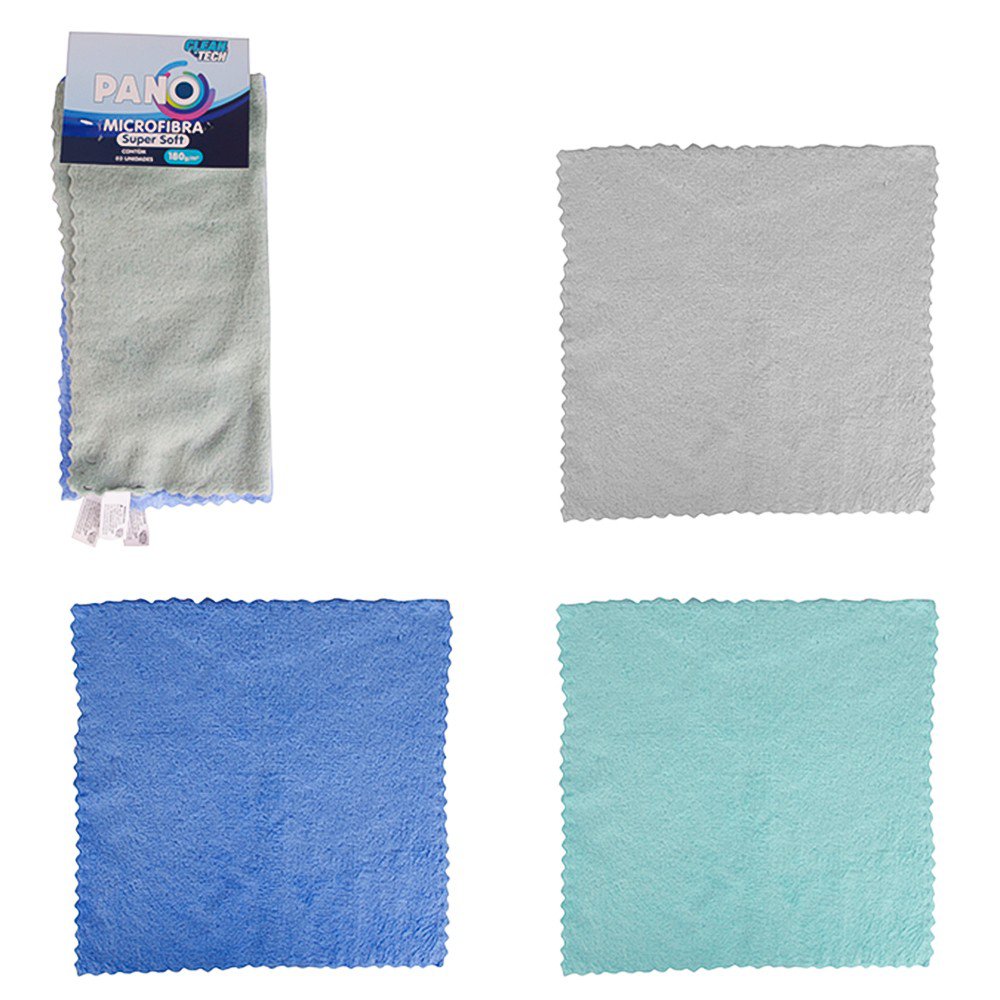 4 Kits Panos De Microfibra Super Soft Com 3 Unidades Cada