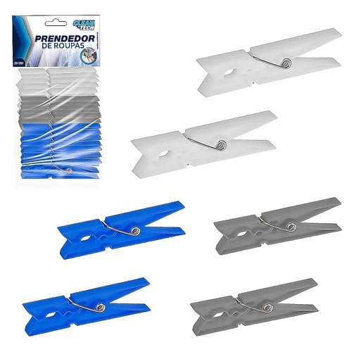 Kit 4 Pacotes De Prendedor De Roupas Coloridos Com 20 Unidades Cada
