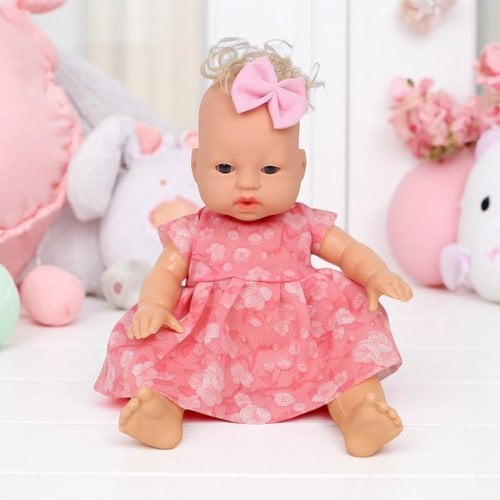 Boneca Micaela Baby Com Lacinho 28cm Brinquedo Infantil