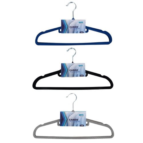3 Kits De Cabide Flocado 41cm Para Roupas 3 Unidades Cada
