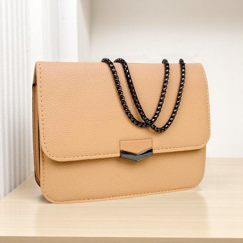 Bolsa Carteira Feminina 1 Divisória Alça Corrente Fecho Imã