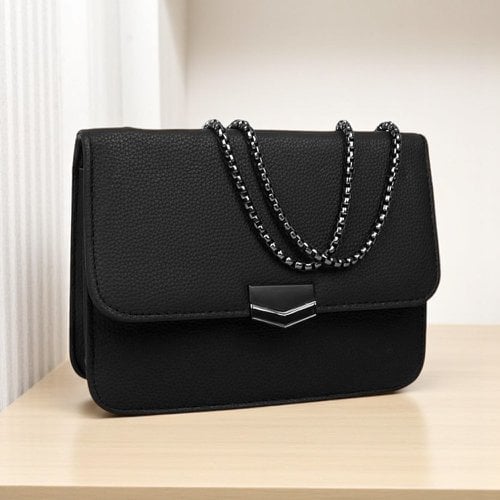 Bolsa Carteira Feminina 1 Divisória Alça Corrente Fecho Imã