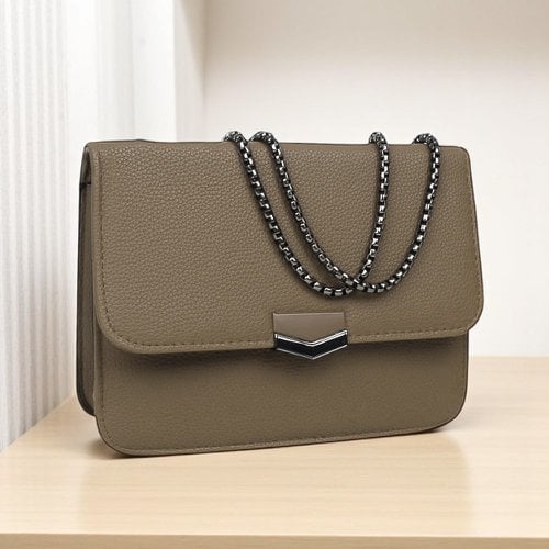 Bolsa Carteira Feminina 1 Divisória Alça Corrente Fecho Imã