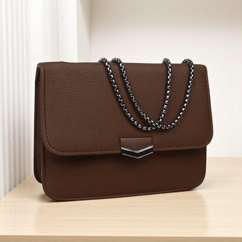 Bolsa Carteira Feminina 1 Divisória Alça Corrente Fecho Imã