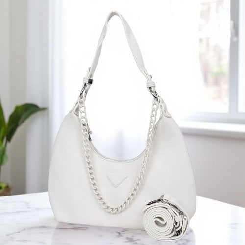 Bolsa Feminina Estilo Hobo Bag Alça Corrente E Transversal 2 Repartições