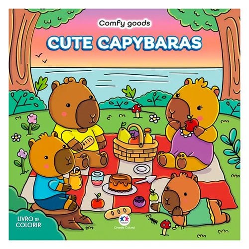 Livro Infantil Para Colorir Capivaras Fofas 48 Páginas