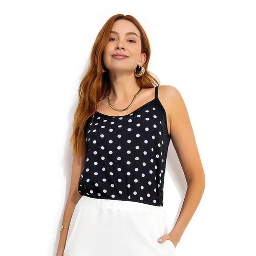 Blusa Regata Póa Preta Com Alcinhas E Recortes